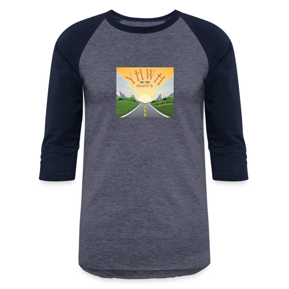 YHWH or the Highway - Baseball T-Shirt - heather blue/navy