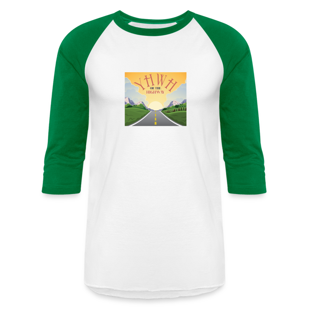 YHWH or the Highway - Baseball T-Shirt - white/kelly green