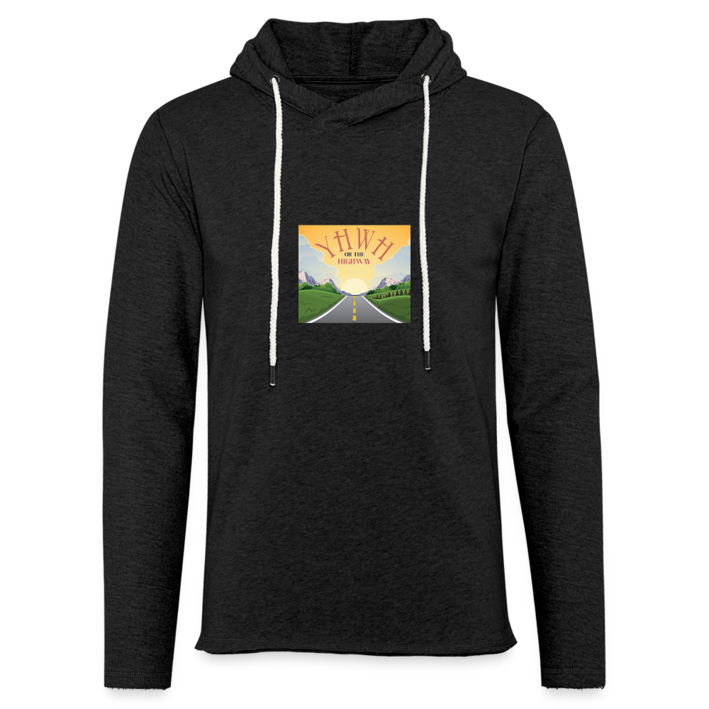 YHWH or the Highway - Unisex Lightweight Terry Hoodie - charcoal grey