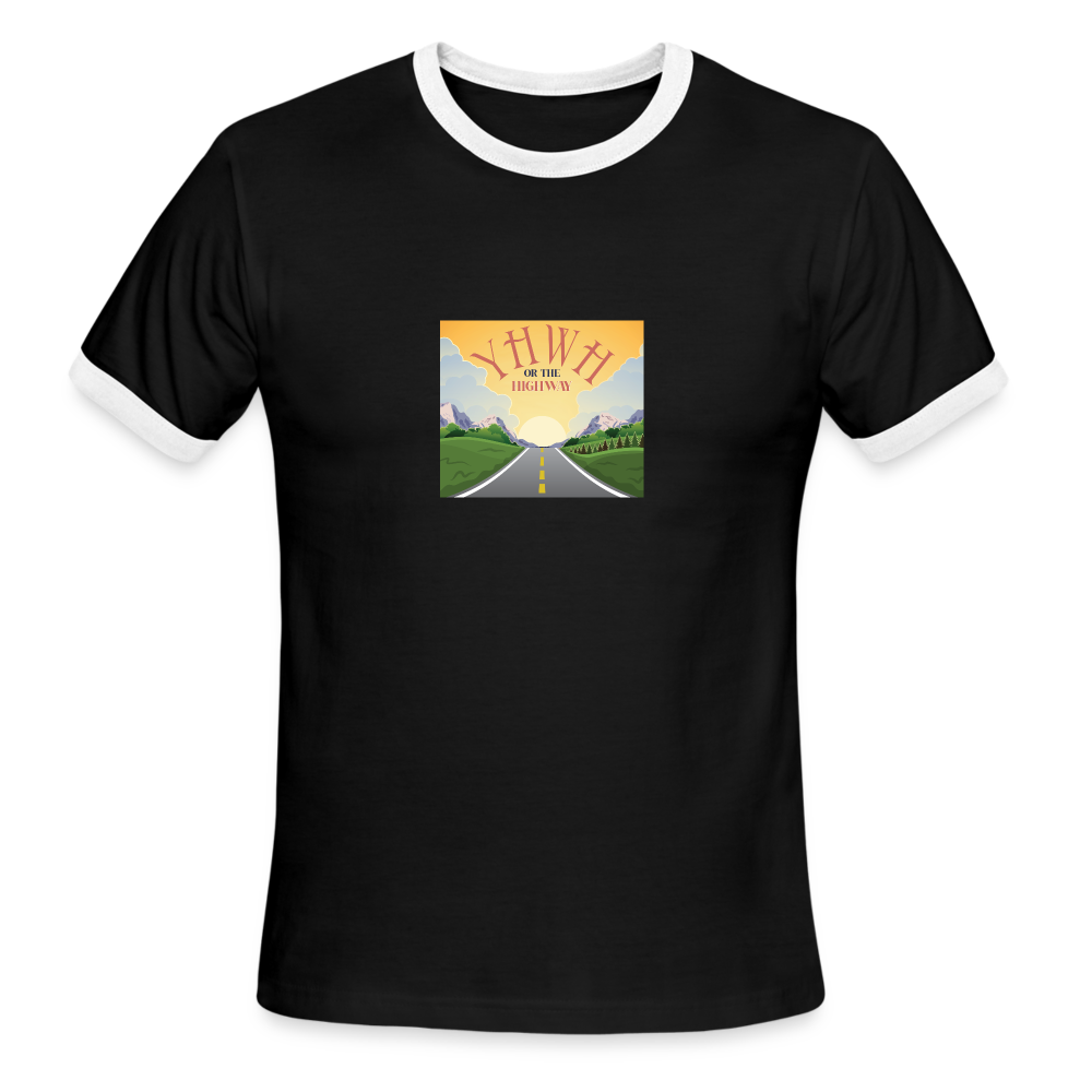 YHWH or the Highway - Men's Ringer T-Shirt - black/white