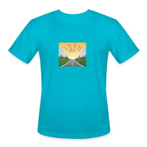 YHWH or the Highway - Men’s Moisture Wicking Performance T-Shirt - turquoise