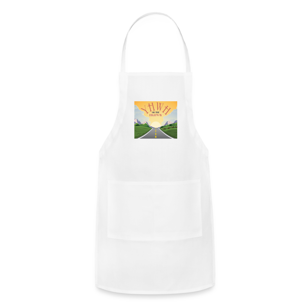 YHWH or the Highway - Adjustable Apron - white