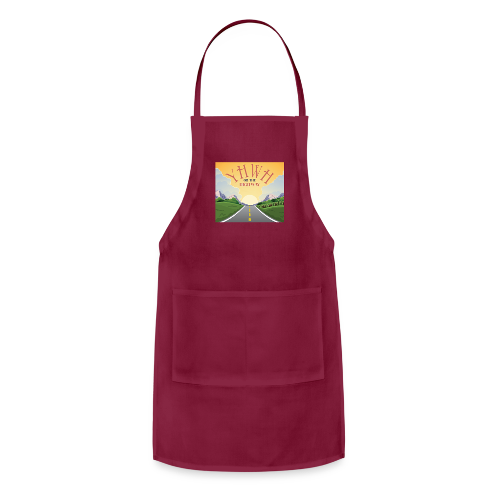 YHWH or the Highway - Adjustable Apron - burgundy