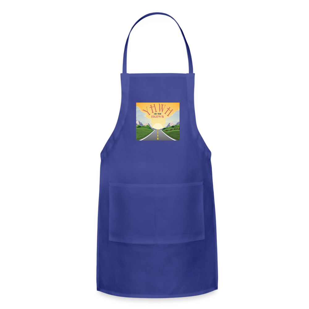 YHWH or the Highway - Adjustable Apron - royal blue