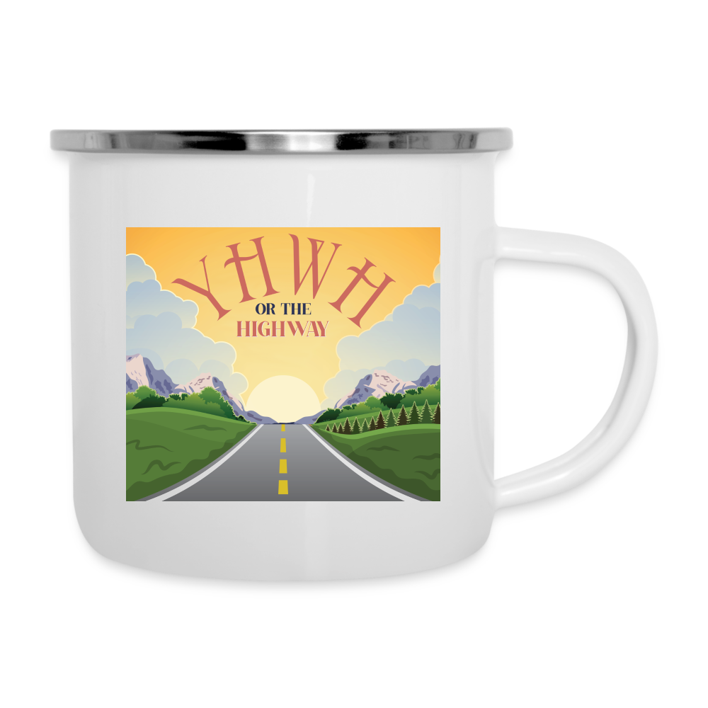 YHWH or the Highway - Camper Mug - white