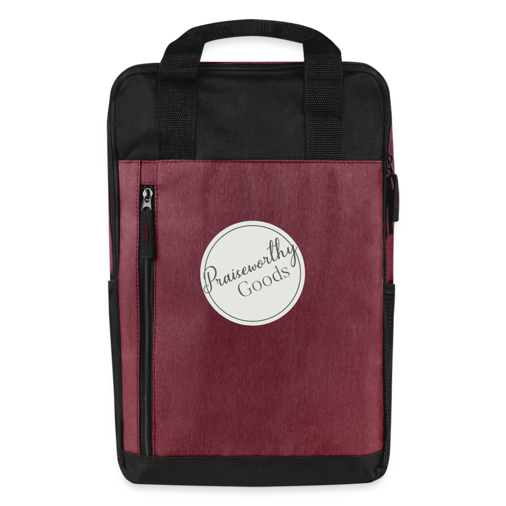 P.G. - Laptop Backpack - heather burgundy/black