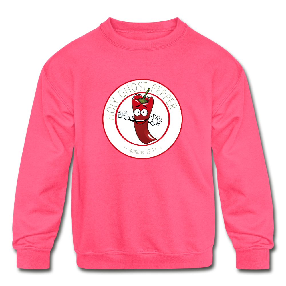 Holy Ghost Pepper - Kids' Crewneck Sweatshirt - neon pink