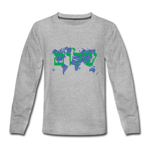Peace on Earth - Kids' Premium Long Sleeve T-Shirt - heather gray