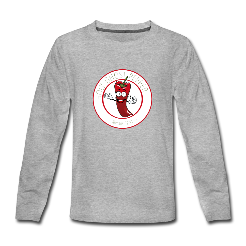 Holy Ghost Pepper - Kids' Premium Long Sleeve T-Shirt - heather gray