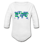 Peace on Earth - Organic Long Sleeve Baby Bodysuit - white