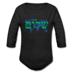 Peace on Earth - Organic Long Sleeve Baby Bodysuit - black