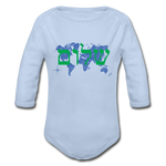 Peace on Earth - Organic Long Sleeve Baby Bodysuit - sky