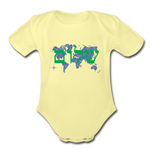 Peace on Earth - Organic Short Sleeve Baby Bodysuit - washed yellow