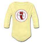 Holy Ghost Pepper - Organic Long Sleeve Baby Bodysuit - washed yellow
