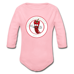Holy Ghost Pepper - Organic Long Sleeve Baby Bodysuit - light pink