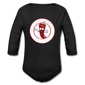Holy Ghost Pepper - Organic Long Sleeve Baby Bodysuit - black