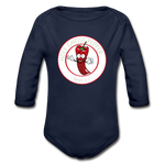 Holy Ghost Pepper - Organic Long Sleeve Baby Bodysuit - dark navy