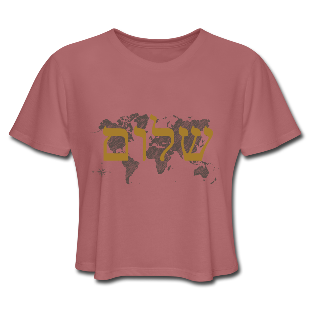Peace on Earth - Women's Cropped T-Shirt - mauve