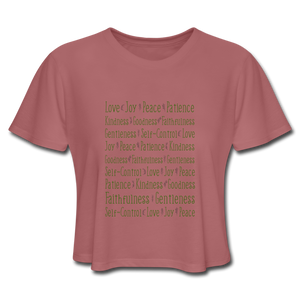Fruit of the Spirit - Women's Cropped T-Shirt - mauve