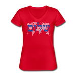 Peace on Earth - Women's V-Neck T-Shirt - red