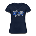 Peace on Earth - Women's V-Neck T-Shirt - navy