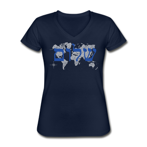 Peace on Earth - Women's V-Neck T-Shirt - navy