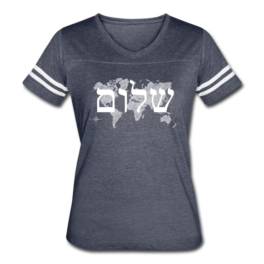 Peace on Earth - Women’s Vintage Sport T-Shirt - vintage navy/white