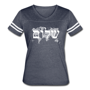 Peace on Earth - Women’s Vintage Sport T-Shirt - vintage navy/white
