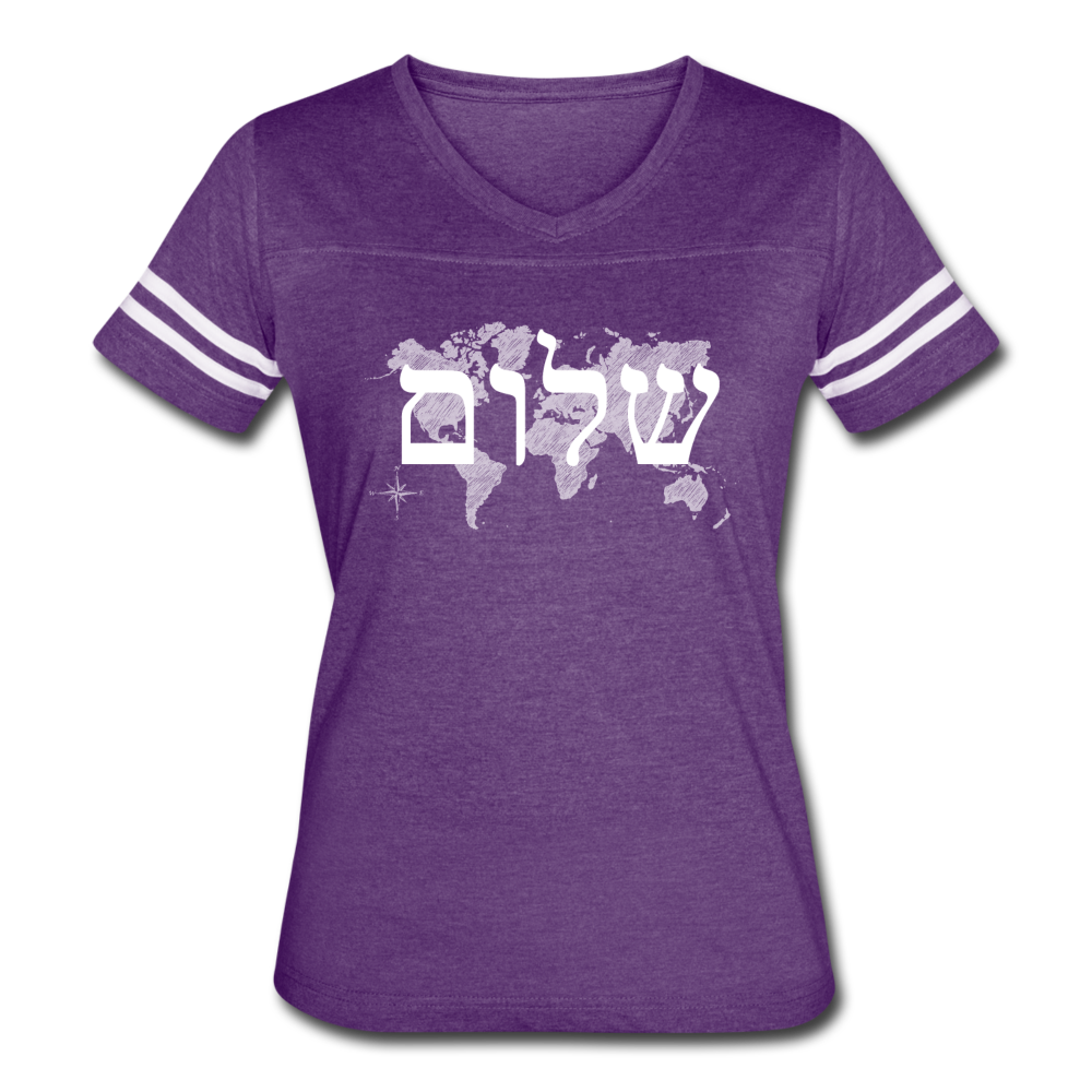 Peace on Earth - Women’s Vintage Sport T-Shirt - vintage purple/white