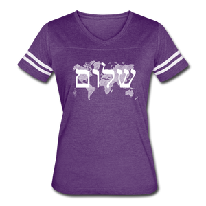 Peace on Earth - Women’s Vintage Sport T-Shirt - vintage purple/white