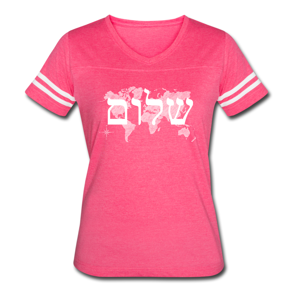 Peace on Earth - Women’s Vintage Sport T-Shirt - vintage pink/white