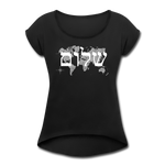 Peace on Earth - Women's Roll Cuff T-Shirt - black