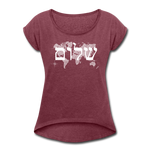 Peace on Earth - Women's Roll Cuff T-Shirt - heather burgundy