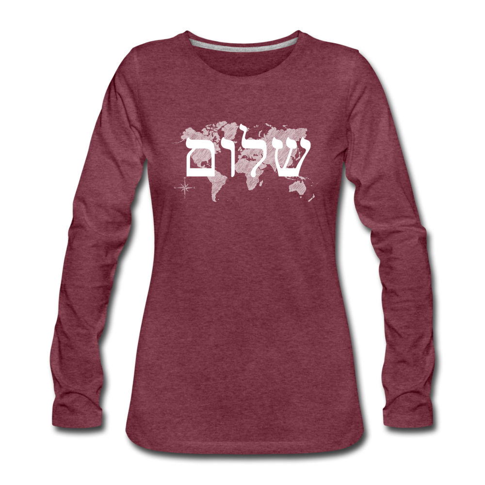 Peace on Earth - Women's Premium Long Sleeve T-Shirt - heather burgundy