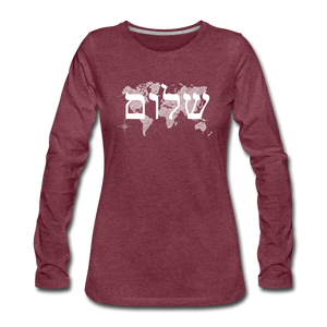 Peace on Earth - Women's Premium Long Sleeve T-Shirt - heather burgundy