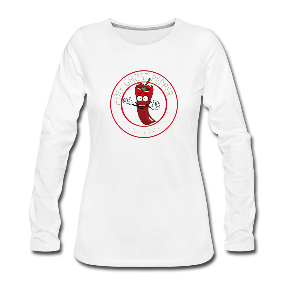 Holy Ghost Pepper - Women's Premium Long Sleeve T-Shirt - white