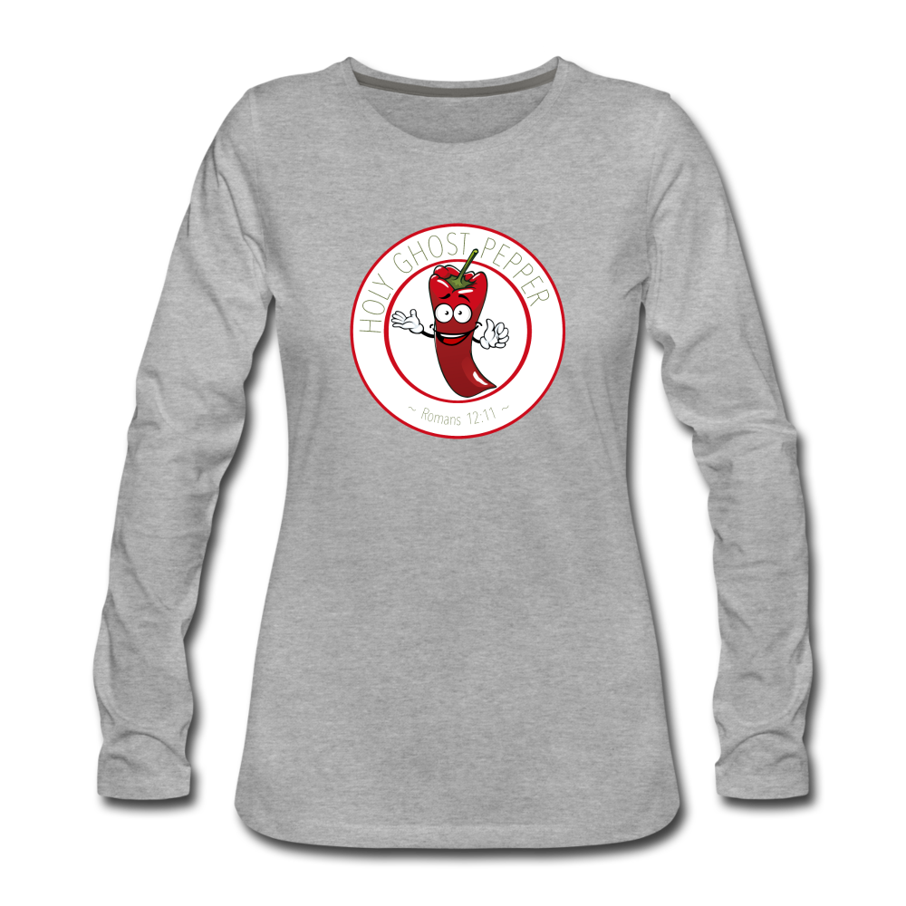 Holy Ghost Pepper - Women's Premium Long Sleeve T-Shirt - heather gray