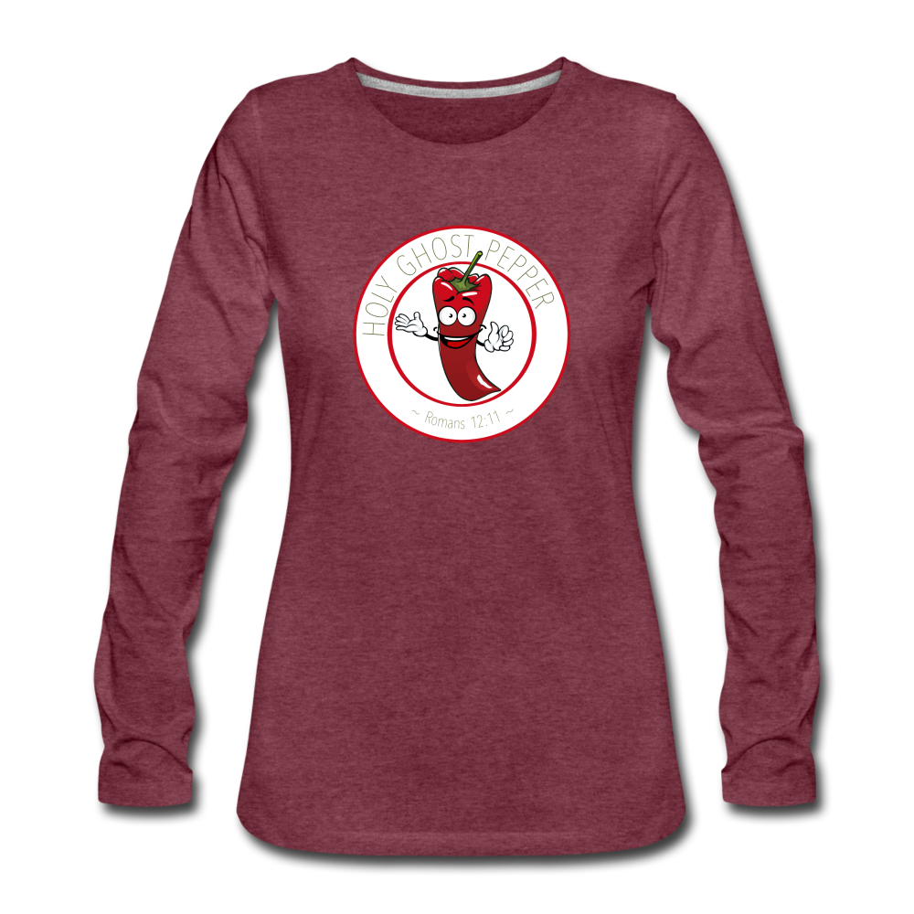 Holy Ghost Pepper - Women's Premium Long Sleeve T-Shirt - heather burgundy