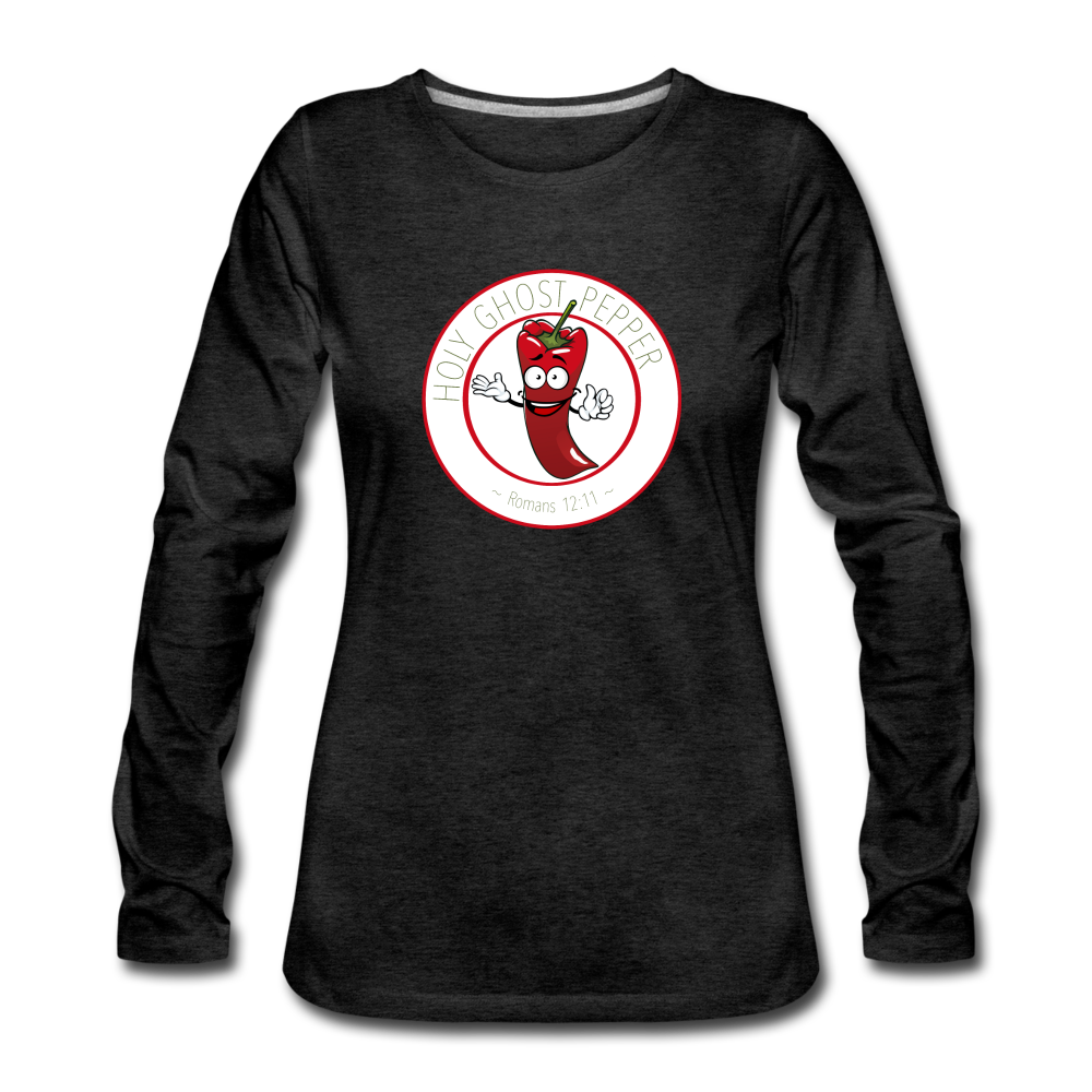 Holy Ghost Pepper - Women's Premium Long Sleeve T-Shirt - charcoal gray