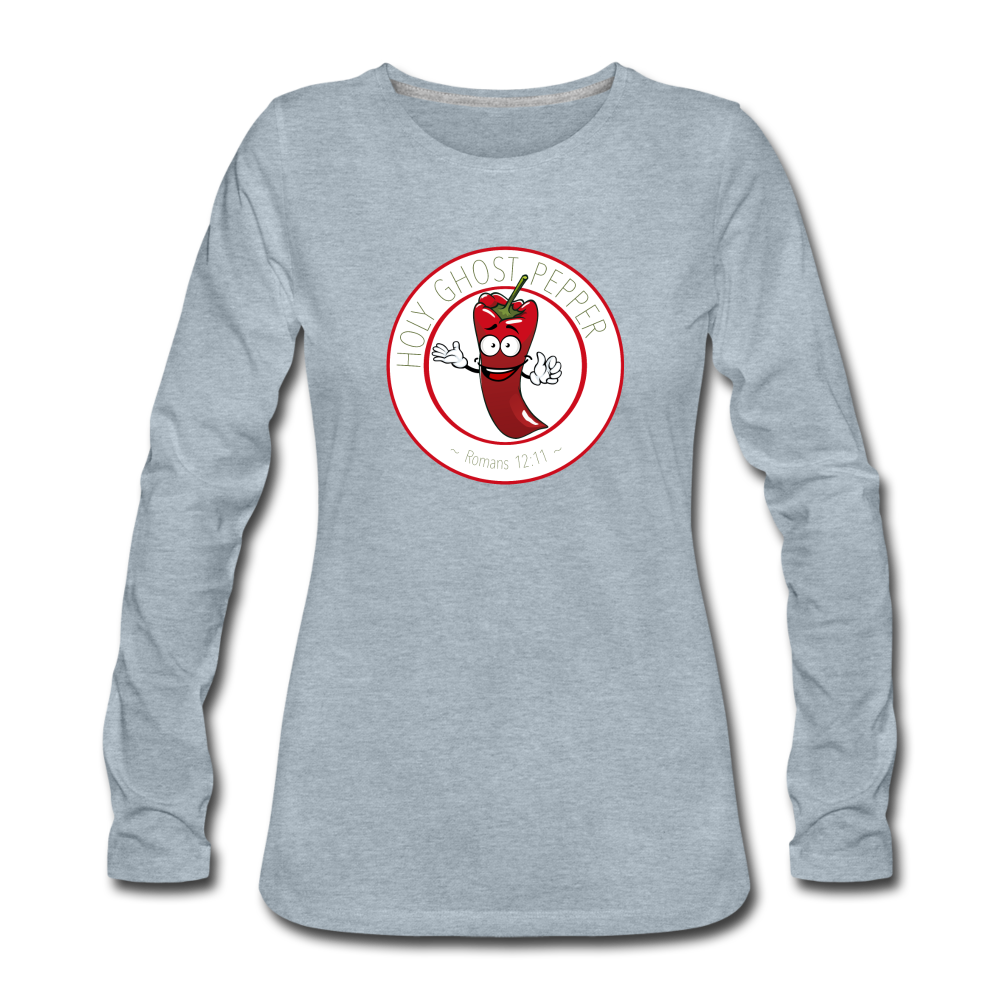 Holy Ghost Pepper - Women's Premium Long Sleeve T-Shirt - heather ice blue