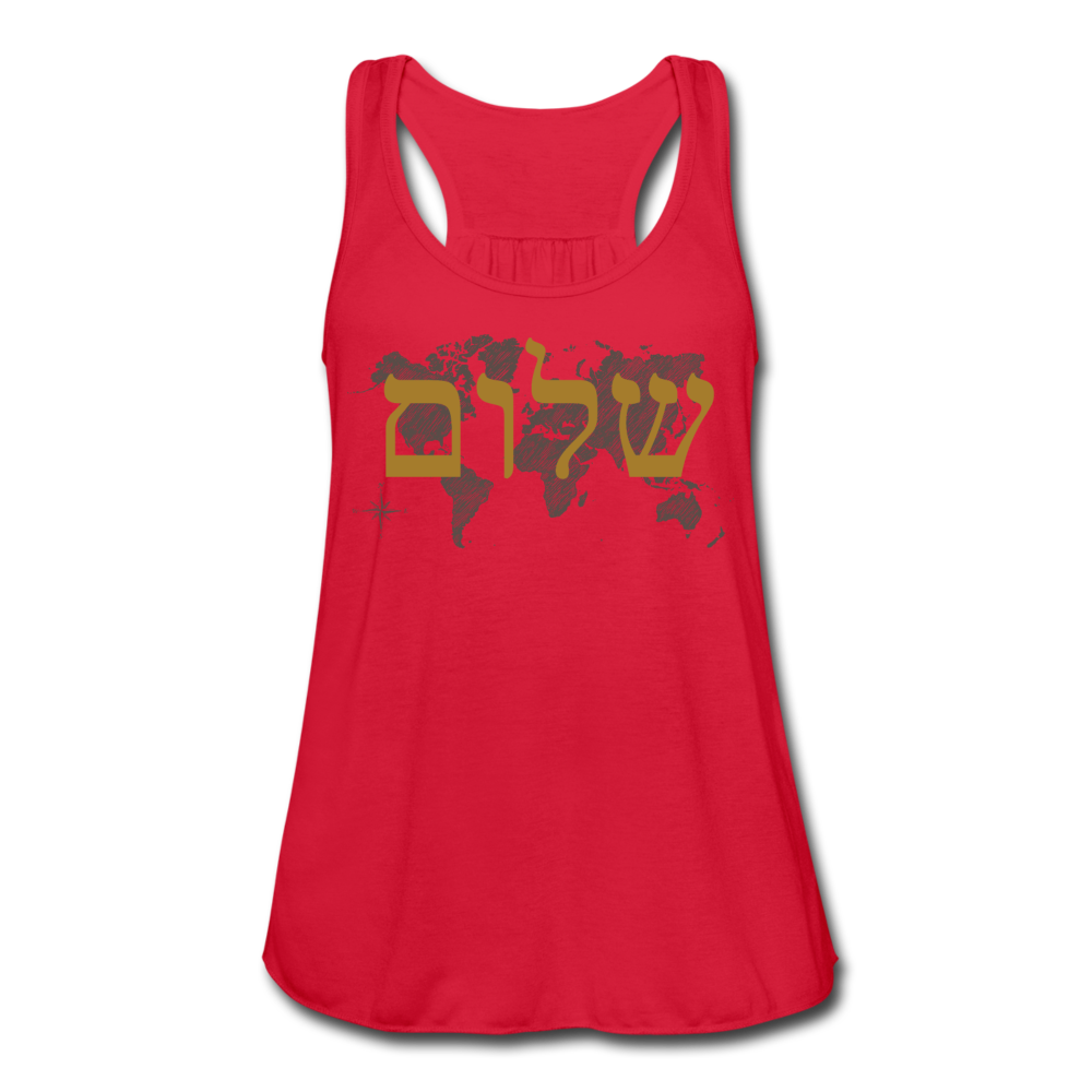 Peace on Earth - Women's Flowy Tank Top - red