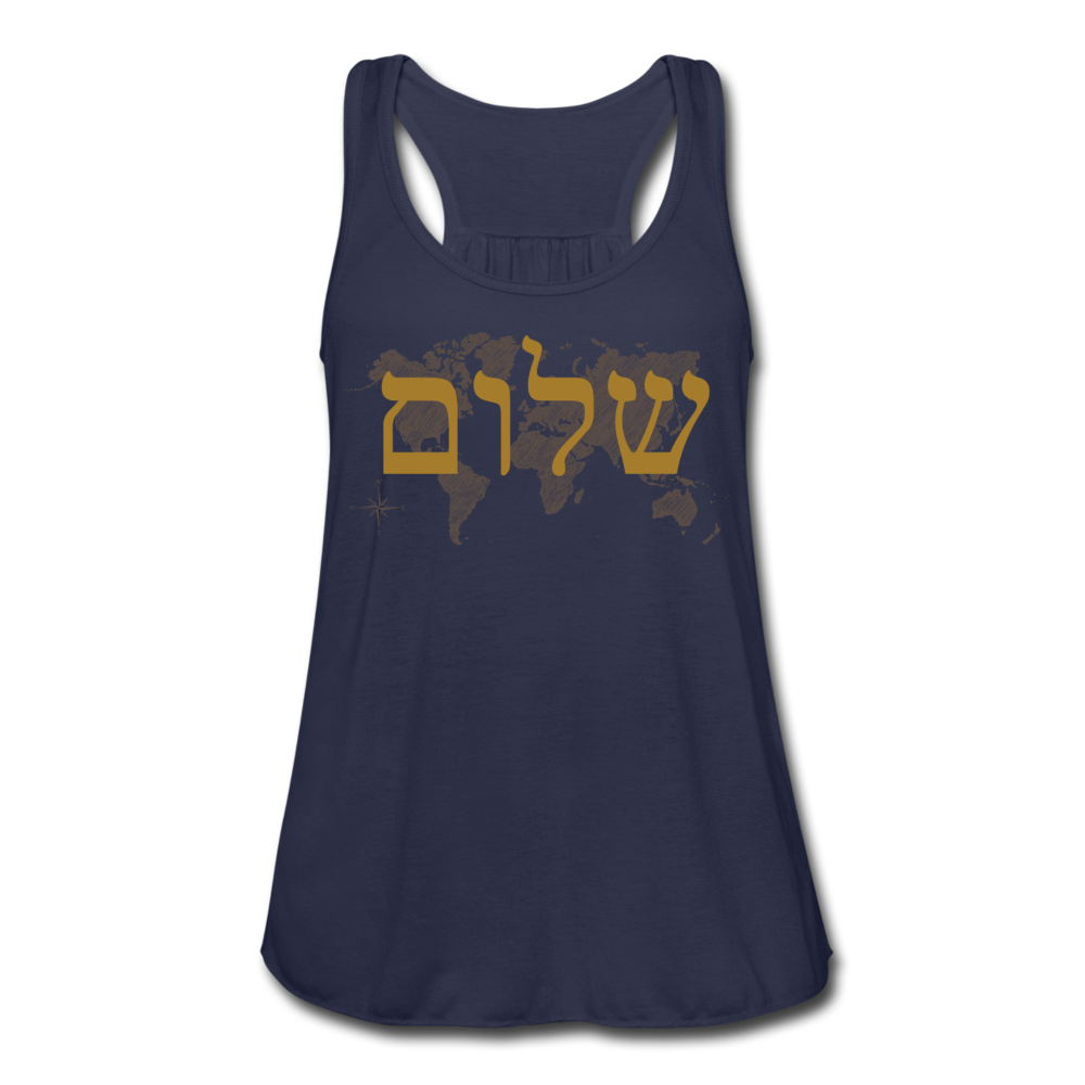 Peace on Earth - Women's Flowy Tank Top - navy