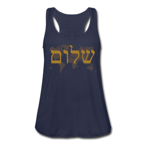 Peace on Earth - Women's Flowy Tank Top - navy