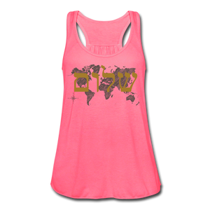 Peace on Earth - Women's Flowy Tank Top - neon pink