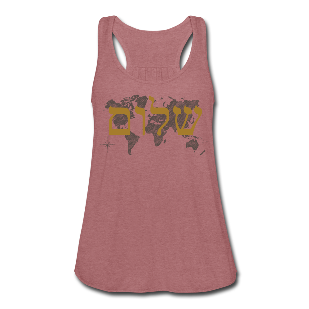 Peace on Earth - Women's Flowy Tank Top - mauve