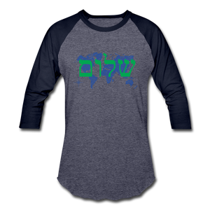 Peace on Earth - Baseball T-Shirt - heather blue/navy