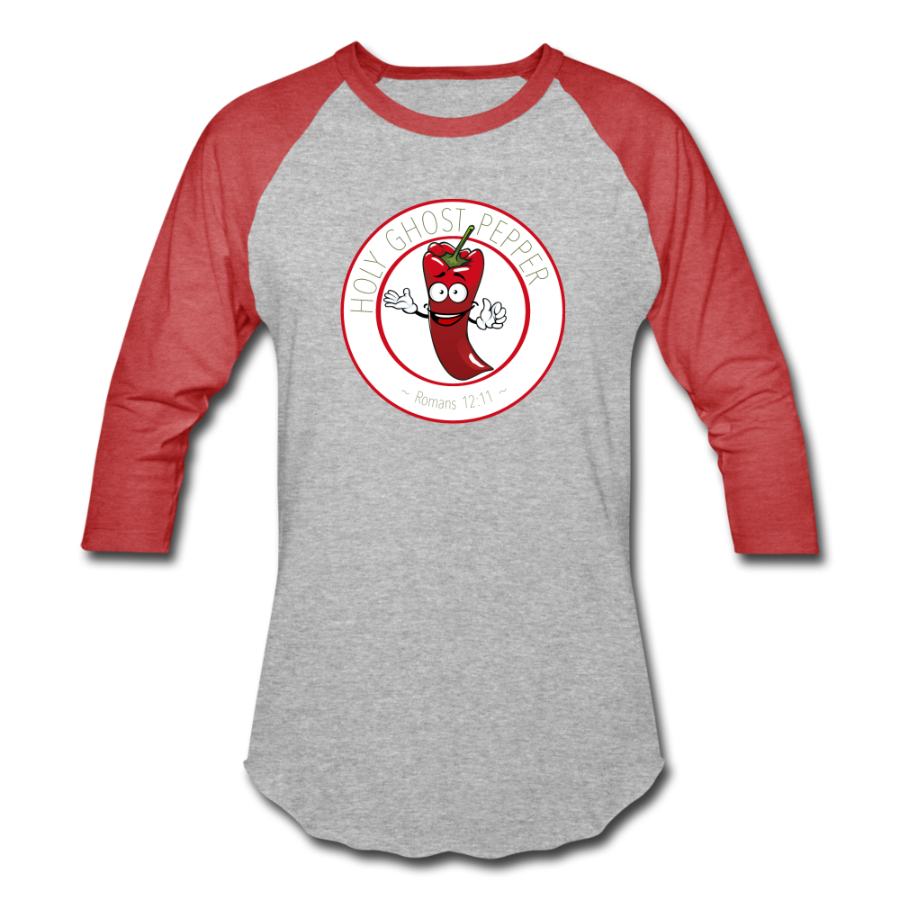 Holy Ghost Pepper - Baseball T-Shirt - heather gray/red
