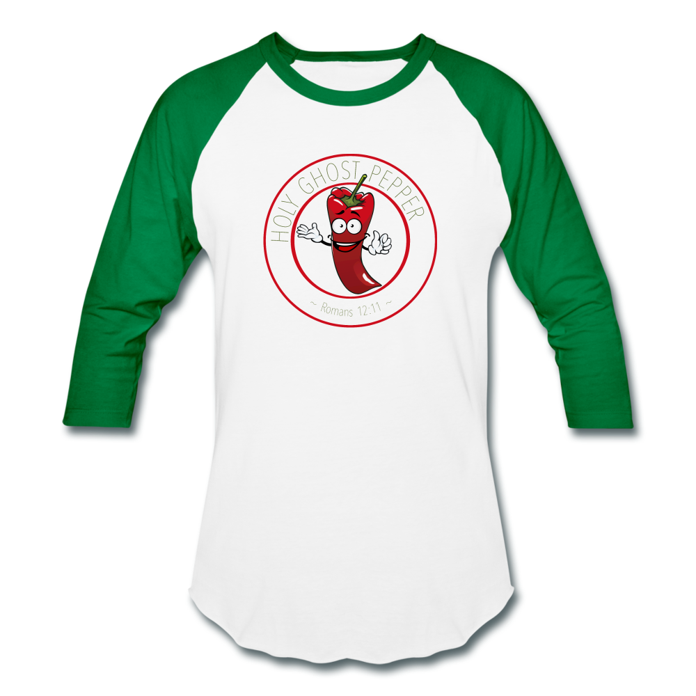 Holy Ghost Pepper - Baseball T-Shirt - white/kelly green