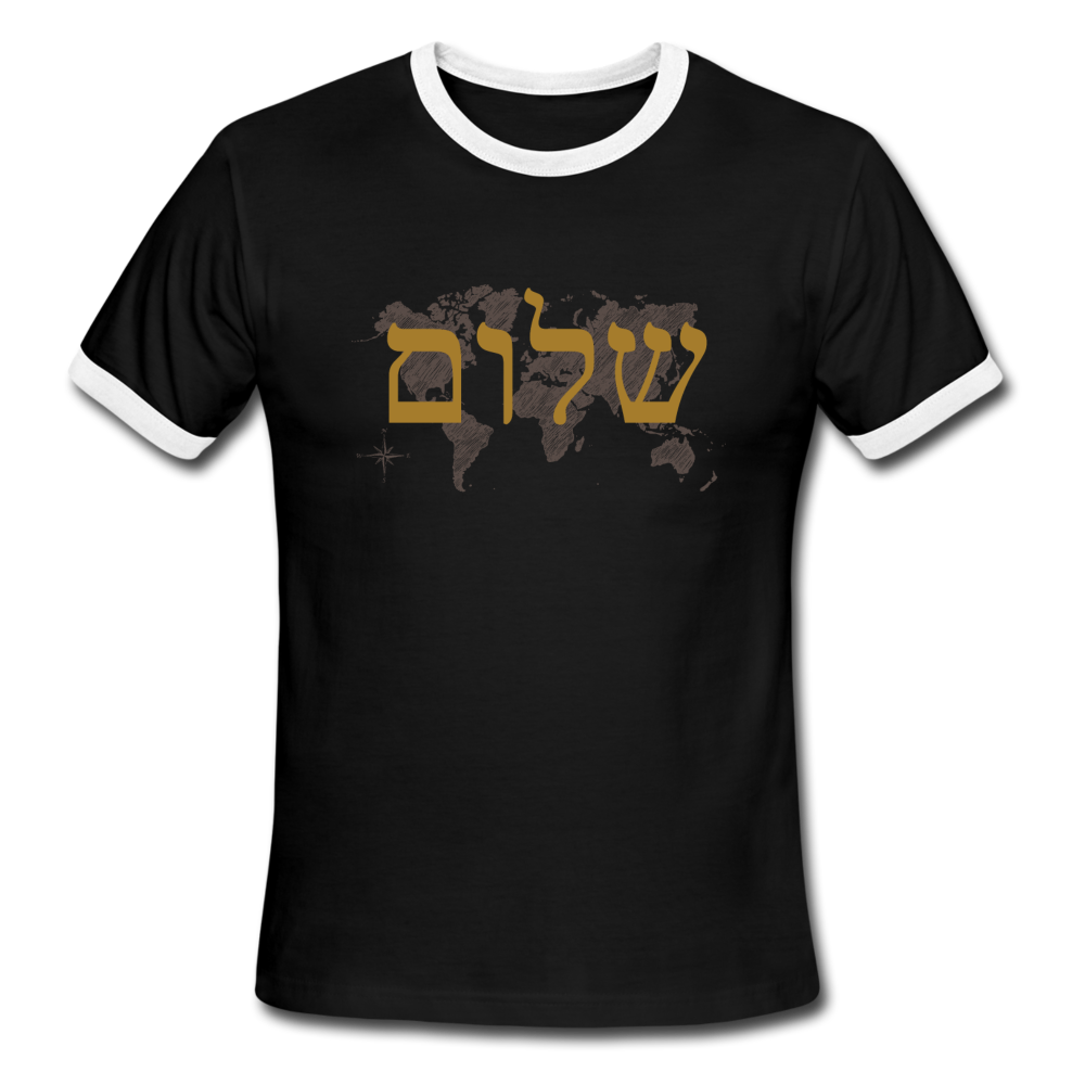 Peace on Earth - Men's Ringer T-Shirt - black/white