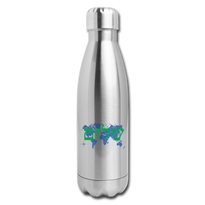 Peace on Earth - Insulated Stainless Steel Water Bottle - silver